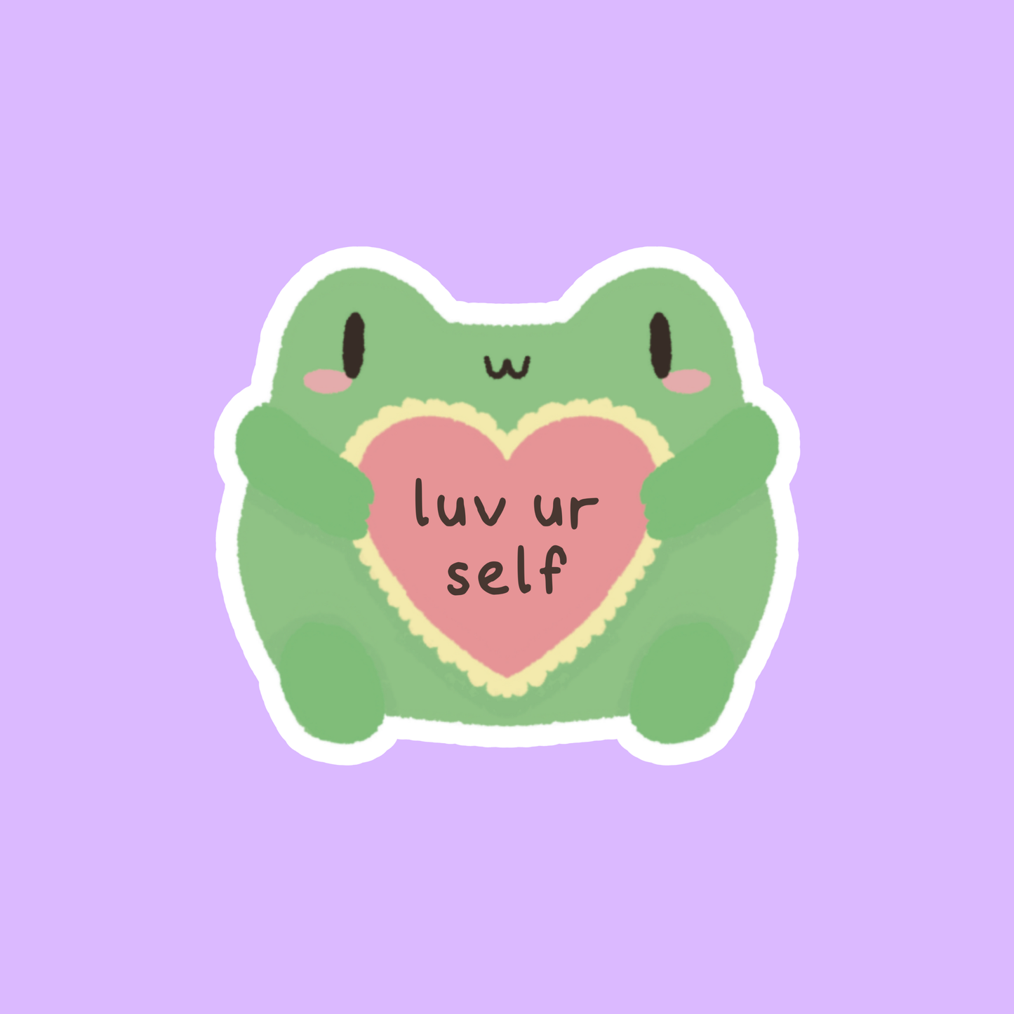 Luv Ur Self Frog Sticker