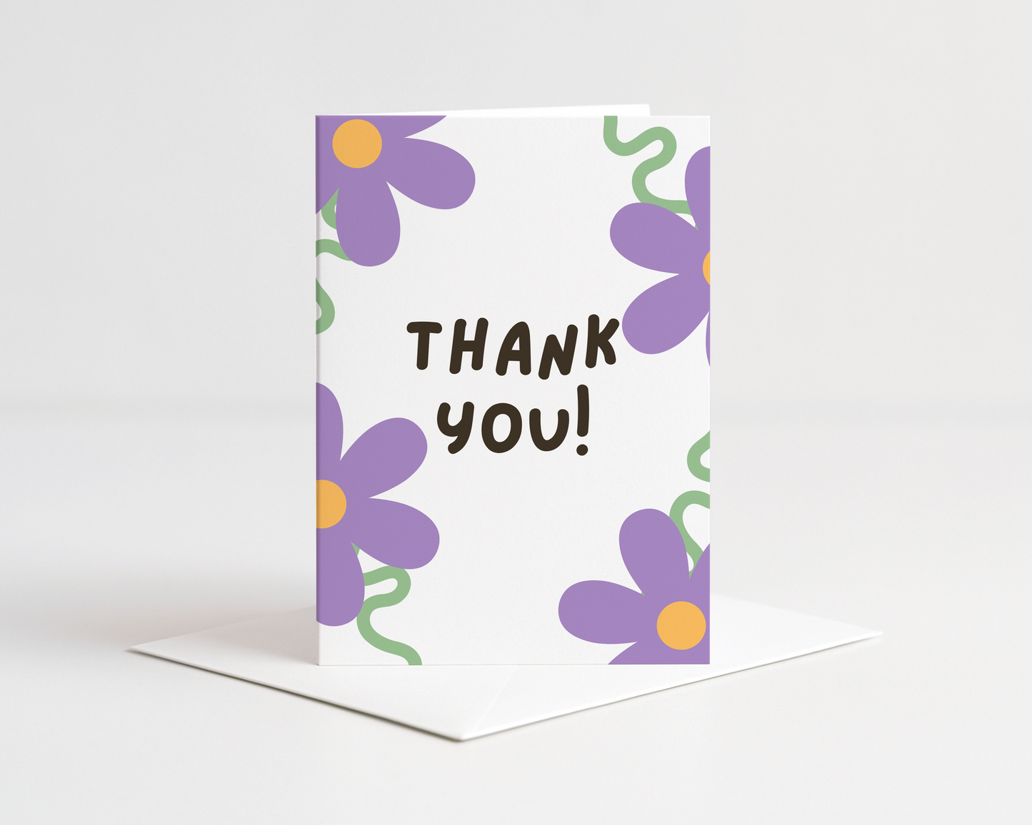 Thank You! Purple Floral Card