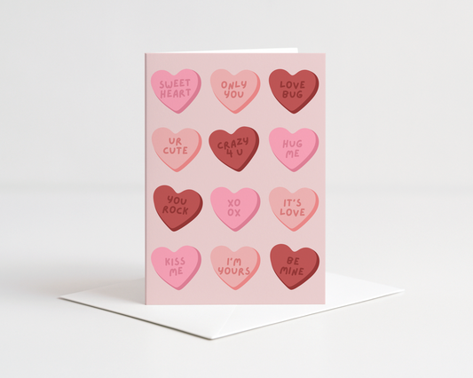 Sugar Hearts Pattern Card