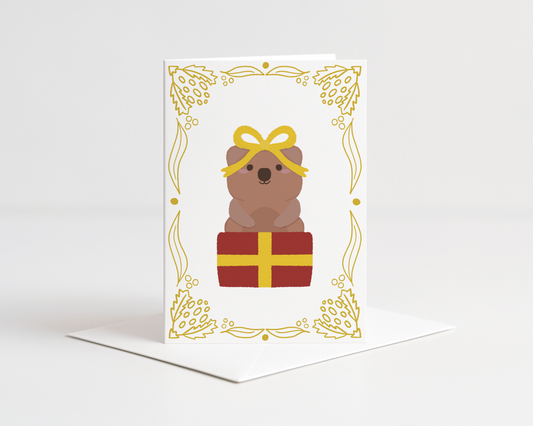 Quokka Golden Christmas Card
