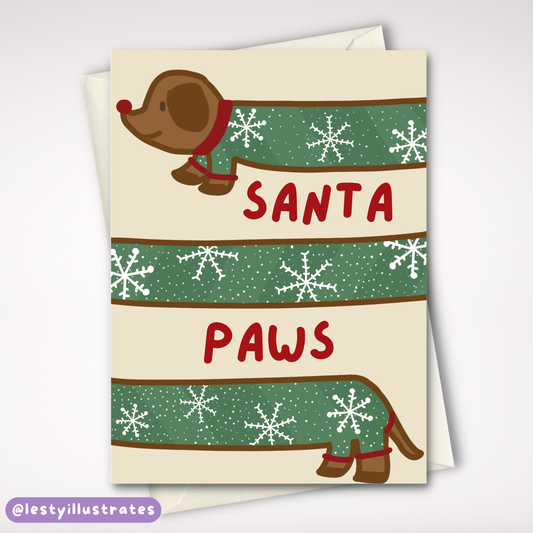 Santa Paws Christmas Card