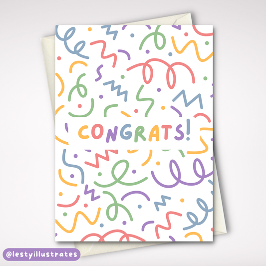 Congrats! Squiggle Card