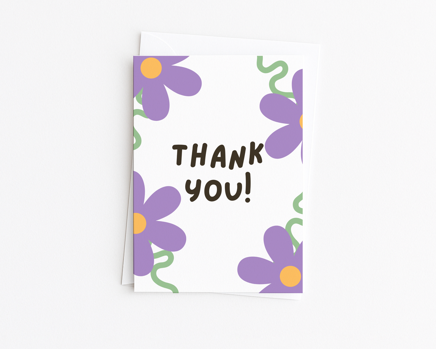 Thank You! Purple Floral Card