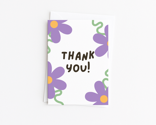 Thank You! Purple Floral Card