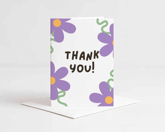 Thank You! Purple Floral Card
