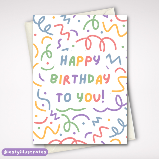 Happy Birthday to You Squiggles Card