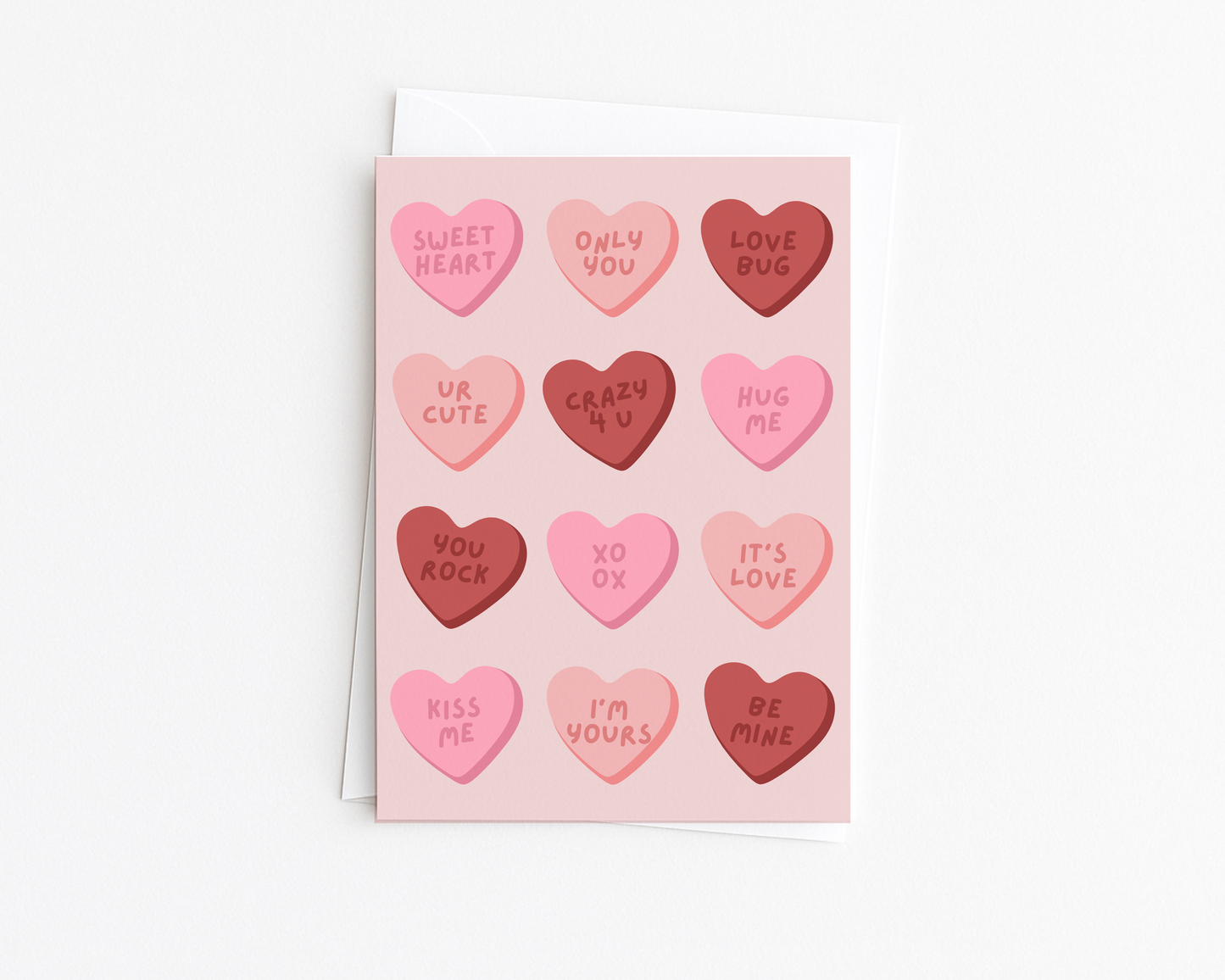 Sugar Hearts Pattern Card