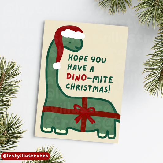 Dino-Mite Christmas Card