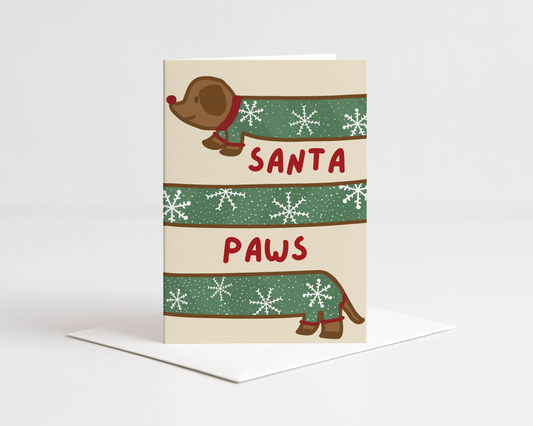 Santa Paws Christmas Card