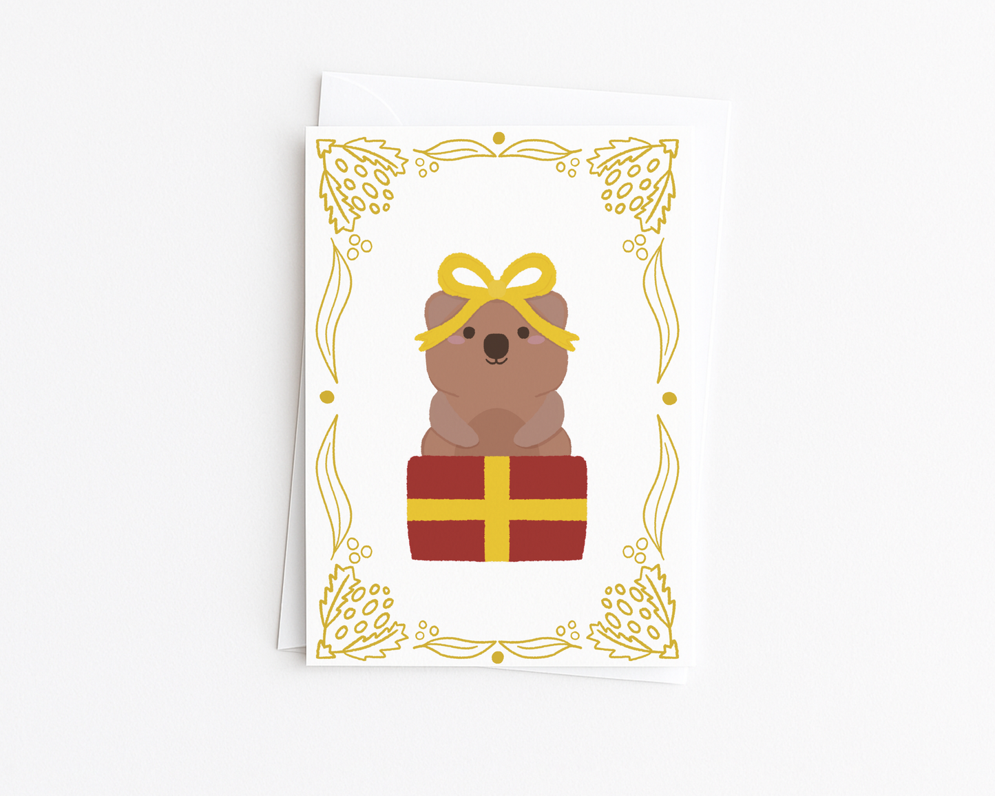 Quokka Golden Christmas Card