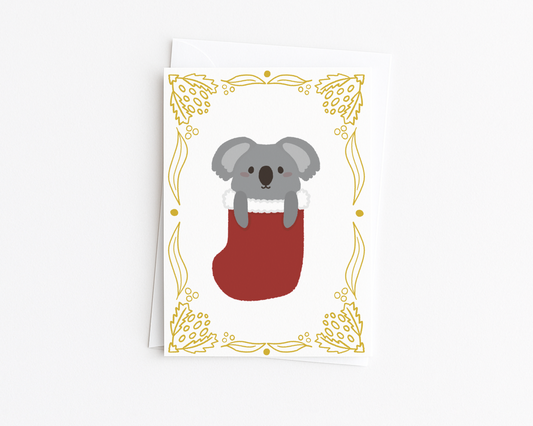 Koala Golden Christmas Card