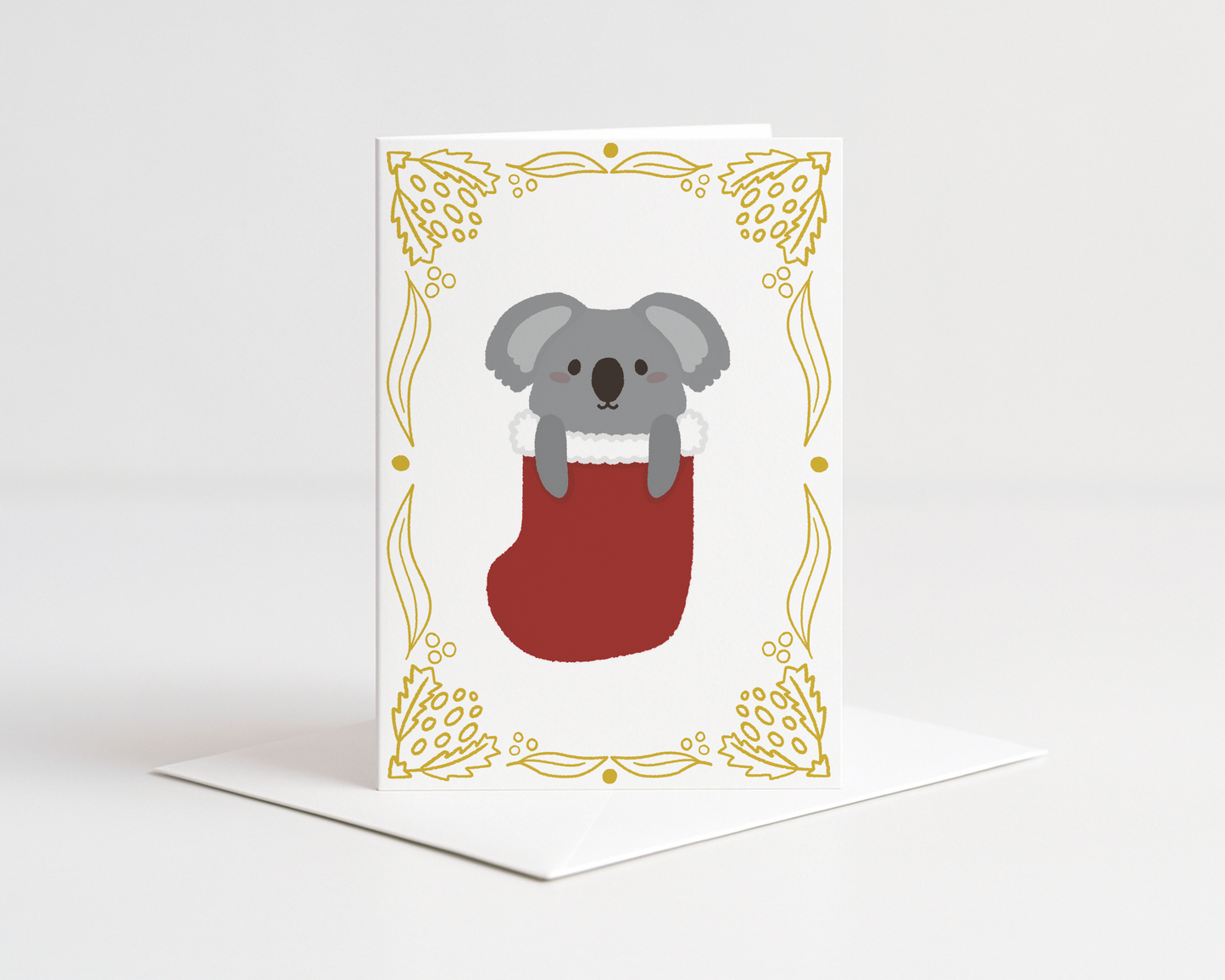 Koala Golden Christmas Card