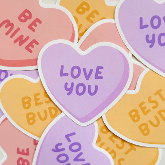 Love You Sugar Heart Sticker