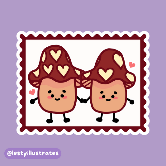 Mushroom Lovers Stamp Sticker