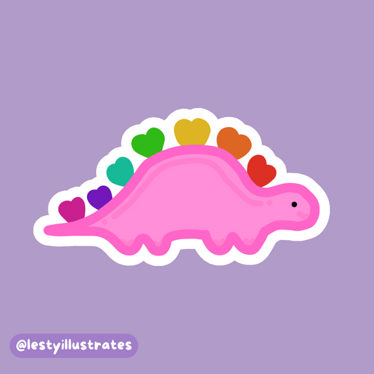 Rainbow Stegosaurus Sticker